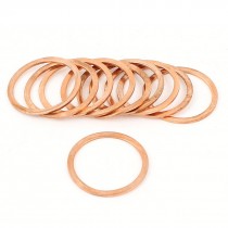 10pcs 21 x 25 x 1mm Copper Flat Washers Spacer Gaskets Seal Rings for Industrial