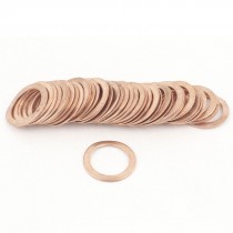 50pcs 22mm OD 16mm ID 1mm Thick Copper Washer Flat Ring Oil Brake Line Seal