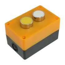 AC 600V 10A White Yellow Momentary Push Button Switch Station Box NO N/O N.O.