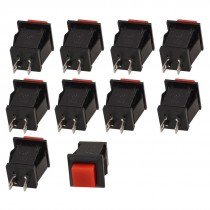 10 Pcs 2 Pin SPST Red Momentary Push Button Switch N/O NO AC 125V/4A 250V/2A