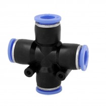 10mm Push in 4 Ways Quick Fitting Connector Black Blue