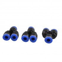 3 Pcs Air Piping Y Adapters 6mm to 6mm One Touch Fittings Quick Connectors
