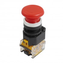AC 380V 10A 22mm Threaded DPST Red Emergency Stop Latching Push Button Switch