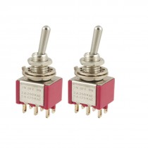 2 Pcs Solder Lug Terminals DPDT On/Off/On Toggle Switch