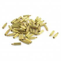 50 Pcs Male to Female Thread Brass Pillars Standoff Spacer M2x9mmx12mm