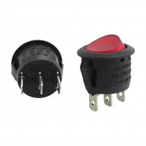 2 Pcs 3 Pins SPST On/Off Neon Light Round Rocker Switch Tbksl