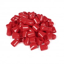 80 Pcs 30mm Height 20mm Inner Dia Round Tip Red PVC Insulated End Caps