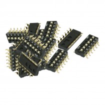 28 Pcs 2.54mm Pitch 6 Position Slide Style DIP Switch Black