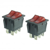 Pcs AC 250V/15A 125V/20A 6 Pins SPST On/Off Neon Light Rocker Switch