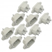 10 Pcs AC 250V 10A 3 Terminals C14 Male Power Inlet Socket Plug Connector White
