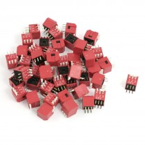 50 Pcs 2.54mm Pitch Dual Rows 3 Positions Slide Type DIP Switches