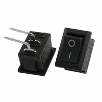 5pcs AC 6A/250V 10A/125V Right Angle 2 Pin ON-OFF I/O SPST Snap In Rocker Switch