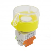 660V 10A 1NO 1NC Momentary White Flat Button Clear Cover Pushbutton Switch