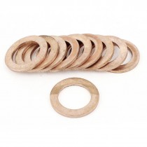 10pcs 17mm Inner Dia 26mm OD Copper Flat Washer Gasket Seal Fitting Fasteners