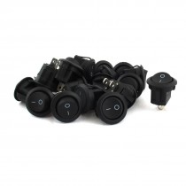 20pcs Black KCD1 on Off Snap Round Rocker Switch AC 125V 10A 250V 6A