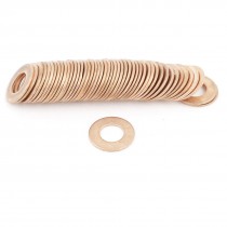 50pcs 8mmx16mmx1mm Copper Flat Washer Ring Oil Brake Line Seal Fasteners Gaskets
