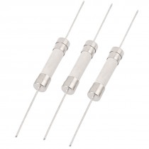250V 25A 6mm x 30mm Fast Blow Acting Axial Lead Ceramic Fuse White 3pcs
