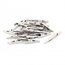 20 Pcs Electric Test Crocodile Alligator Clips Clamps Silver Tone
