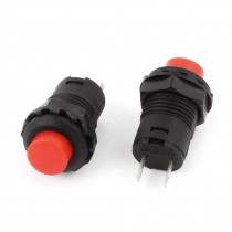 AC 250V 1 5A 125V 3A Cap SPST Latching Round Push Button Switch 2 Pcs Red