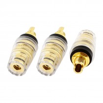 3pcs Gold Plated Amplifier Terminal Binding Post Black for 4mm Banana Plug
