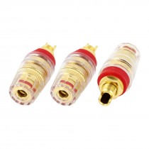 3pcs Gold Plated Amplifier Speaker Terminal Binding Post Red for 4mm Banana Plug