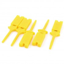 5 Pcs Yellow 2" Length Meter Multimeter Lead Wire Testing Split Hooks Clip