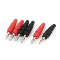 6pcs Nickel Plated 5mm Male Audio Speaker Wire Cable Banana Plug Connector