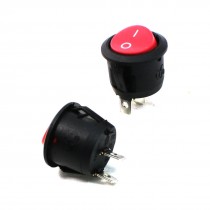AC 6A/250V 10A/125V SPST ON/OFF Snap in Red Button Red Boat Rocker Switch 2Pcs