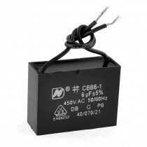 Replacement Ceiling Fan Motor Running Capacitor Black CBB61 450VAC 6uF 50/60Hz