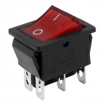 AC 250V/18A 125V/20A DPDT Red Neon Lamp 6 Pin Terminals Boat Rocker Switch