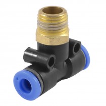 Pneumatic Piping 6mm x 1 16" PT Male Thread Tee Shaped Quick Connector Adapter