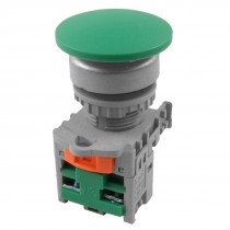 AC 600V 10A Green Sign Momentary Mushroom Push Button Switch 1 NO Normally Open
