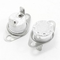 2 Pcs 185 Celsius NC Bent Foot KSD301 Ceramic Thermostat Switch 10A AC 250 Volt