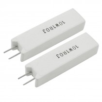 2 x 1K Ohm 10 Watt Wirewound Radial Ceramic Cement Resistors
