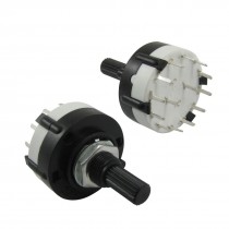 2 Pcs 6mm Diameter Knurled Shaft 2 Pole 6 Positions Rotary Switch 350mA 125V AC
