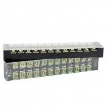 2 Pcs Dual 12 Position Covered Screw Terminal Strip 600V 25A