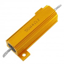 50W 4 Ohm 5% Gold Tone Chassis Mount Aluminium Clad Resistor