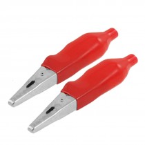 10 x Red Soft Plastic Boots Insulated Alligator Test Lead Clips 2.2"