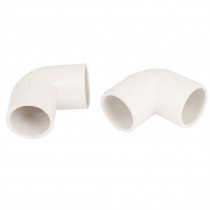 25mm Inner Diameter 90 Degree Elbow PVC Pipe Connector Fittings White 2 Pcs