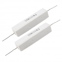 2x Fixed Type Wire Wound Cement Resistor 20W 500K Ohm 5%