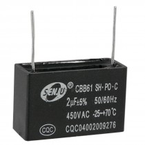 CBB61 Air Conditioner Fan Motor Running Capacitor 2uF Capacity AC 450V