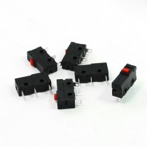 5 Pcs AC 125V 5A SPDT 3 Pins Red Push Button Actuator Miniature Micro Switch
