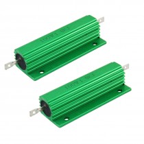 100W 1.8K Ohm Screw Tap Mounted Aluminum Housed Wirewound Resistors 2 Pcs