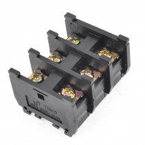 600V 60A Double Rows 3P 3 Positions Covered Barrier Screw Terminal Block