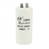 CBB60 30uF 450VAC Polypropylene Film AC Motor Run Capacitor for Washing Machine