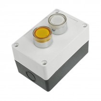 DC 24V Yellow White Signal Lamp N/O NO Momentary Push Button Switch Control Box