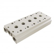 Pneumatic Control 5 Stations Rectangle Ceramic Solenoid Valve Base 10mm Bore