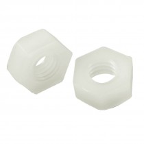 30 Pcs White 1/5" Inner Dia Hexagonal Fasteners Screw Nuts