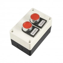 Red Flat Push Button 2 Self Locking Switches Station