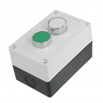 AC 240V 400V Green White NO Momentary Flat Push Button Switch Station